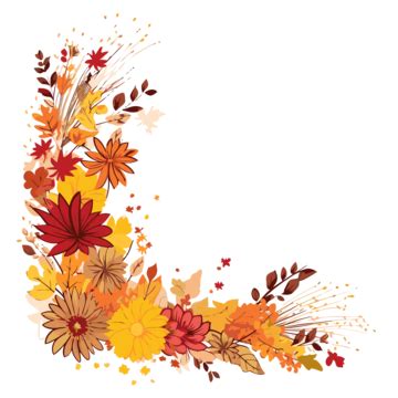 fall flowers border clipart